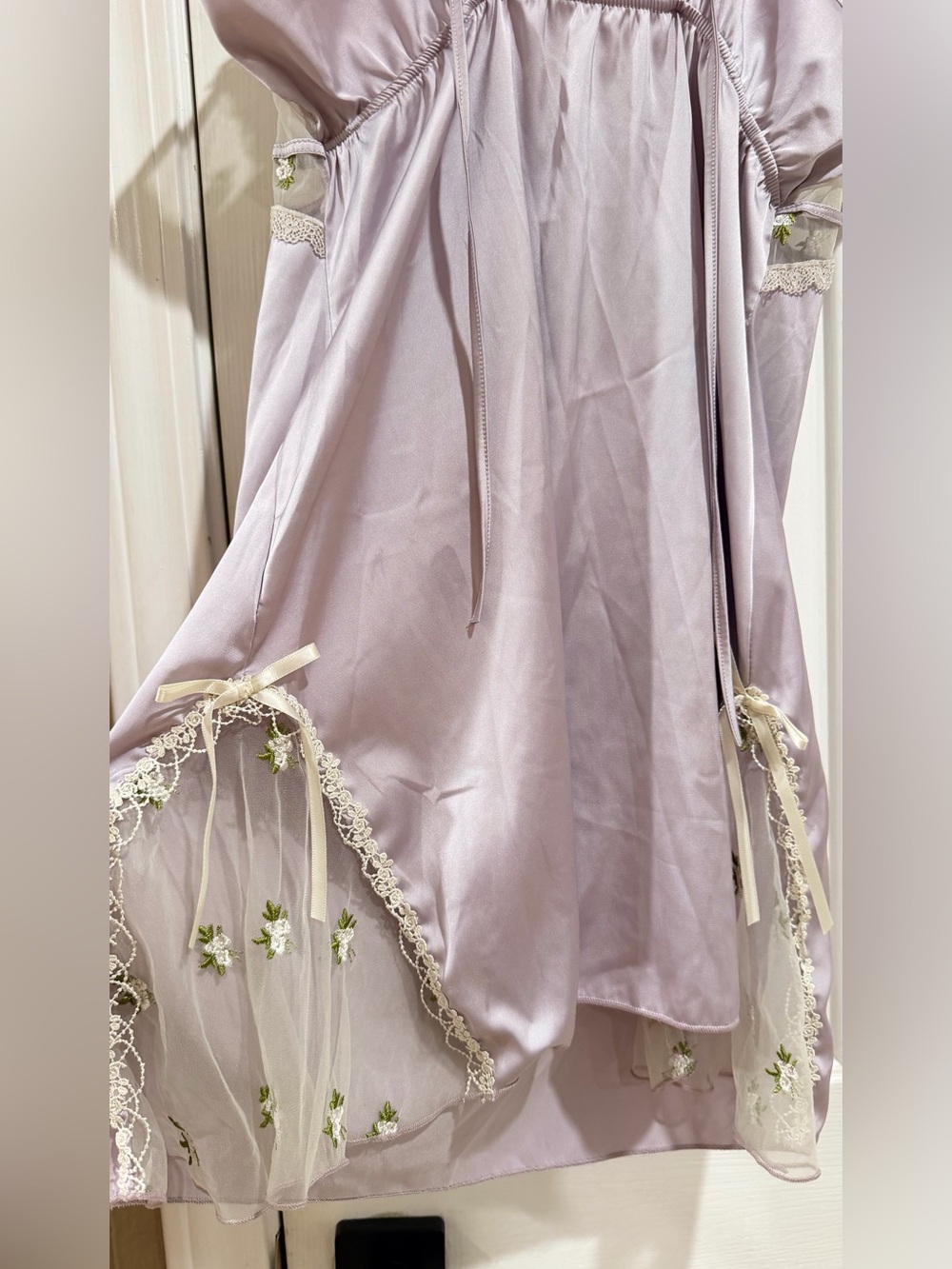 Lavender Lace-Trim Slip Nightdress - Unbranded - Picture 4 of 4